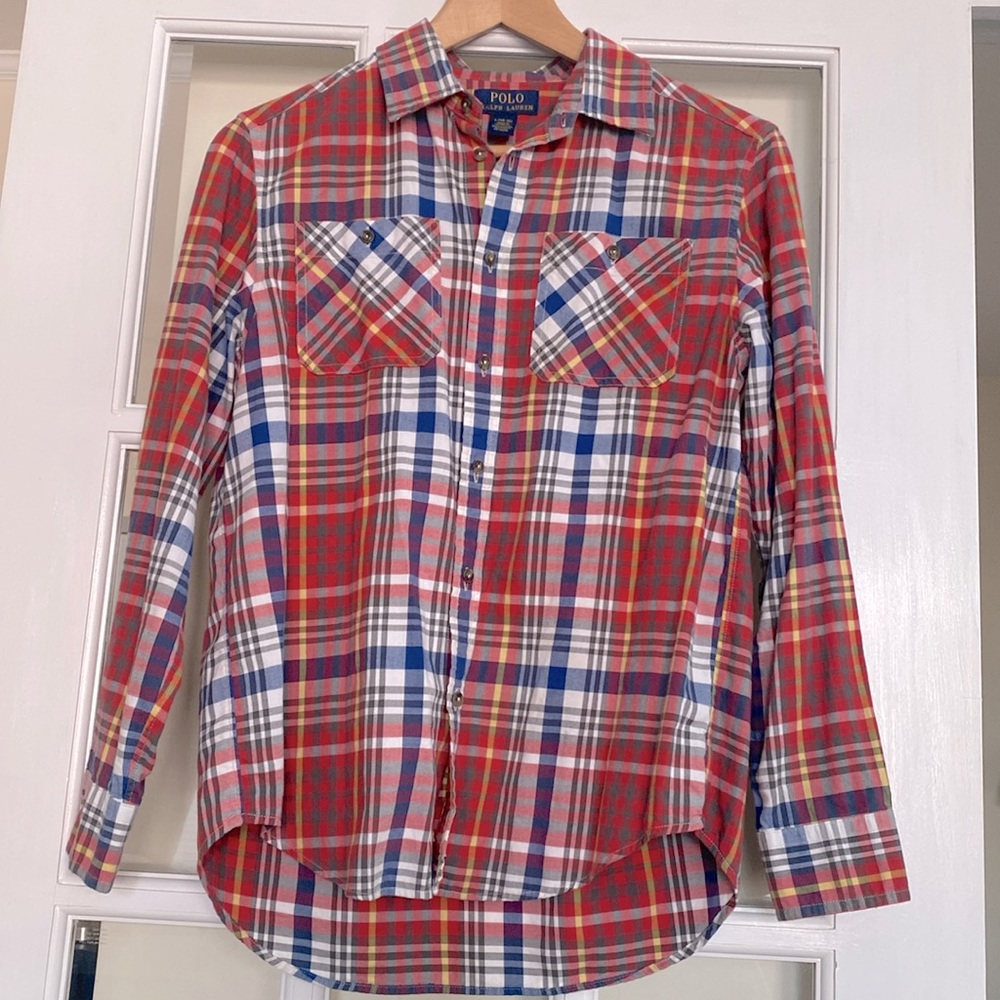Boy’s Polo Ralph Lauren Plaid Cotton Button Down Shirt